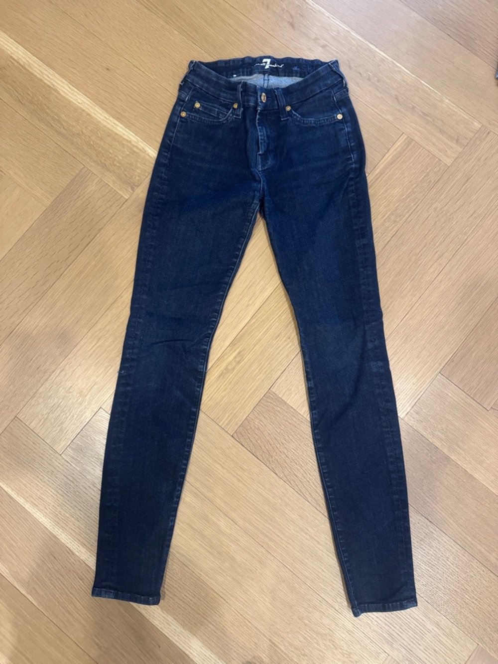 7 For All Mankind Dark Blue Skinny Jeans